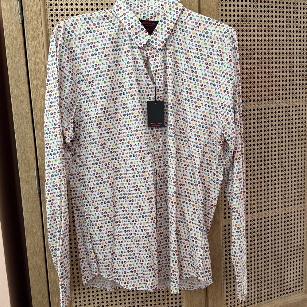 Colorful Pool Cue Ball Button-Up Shirt
